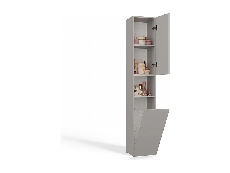 Badkamermeubel met wasmand, Cashmere, 174 x 31 x 30cm