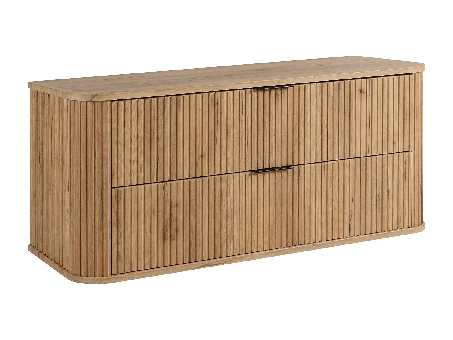 Meuble de salle de bain, Chêne Craft, poignée noire, 41,5 x 120 x 51,7 cm