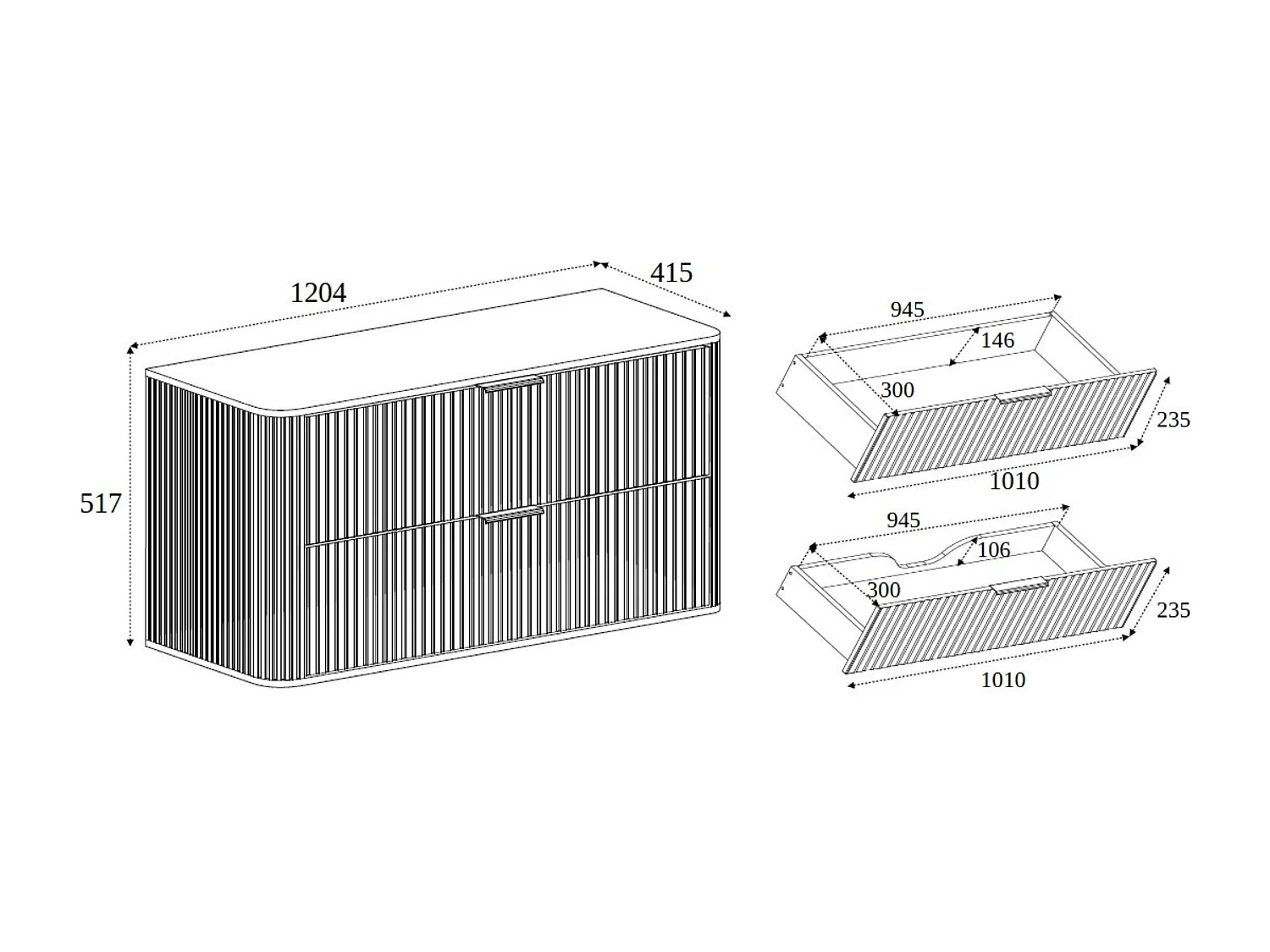 Meuble de salle de bain, Chêne Craft, poignée noire, 41,5 x 120 x 51,7 cm