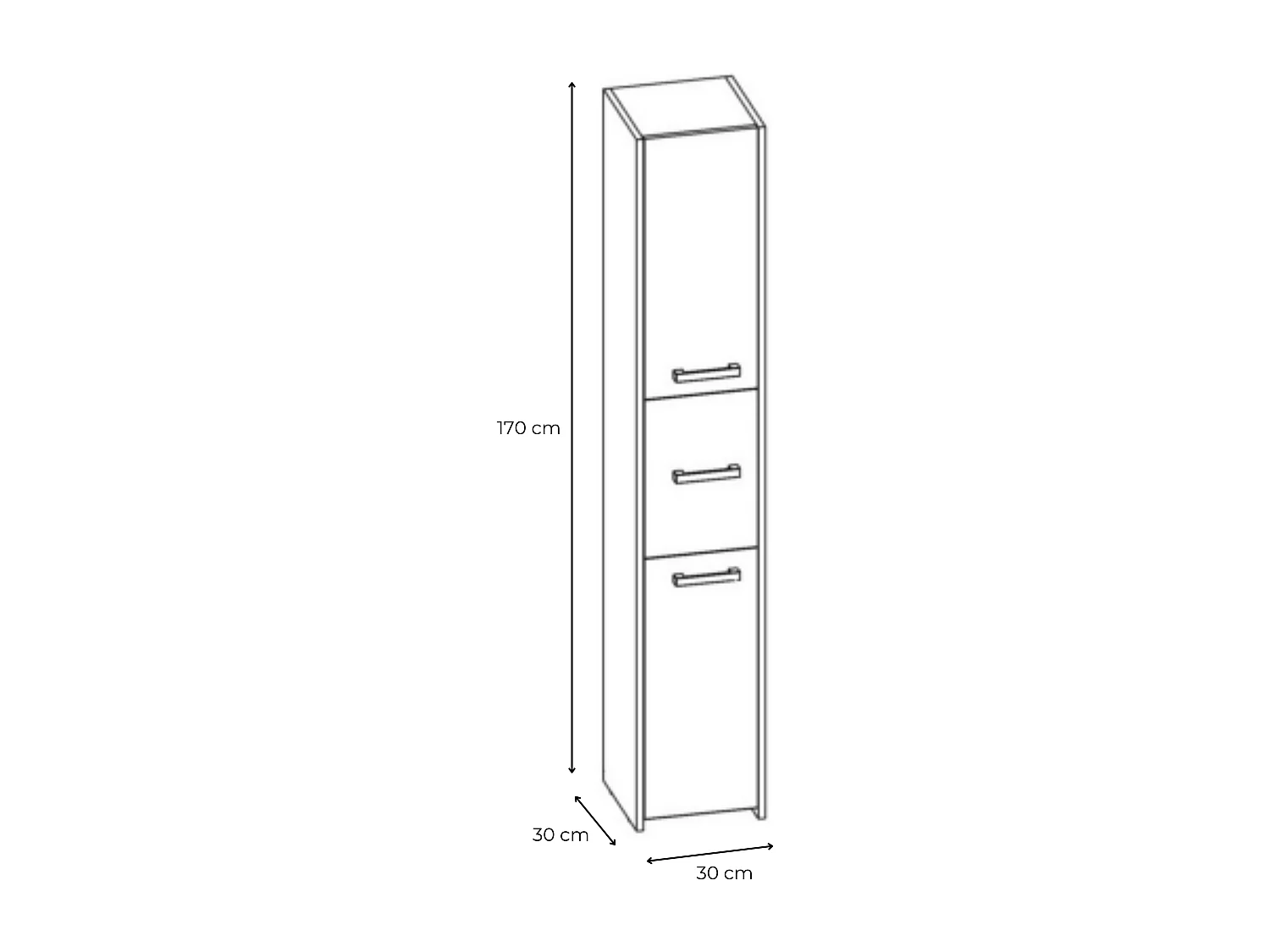 Armoire de salle de bain, Anthracite / Chêne Artisan, 170 x 30 x 30 cm