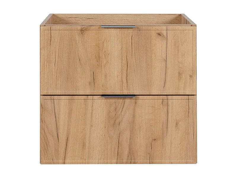 Meuble de salle de bain, Chêne Craft, poignée argentée, 46 x 60 x 57 cm