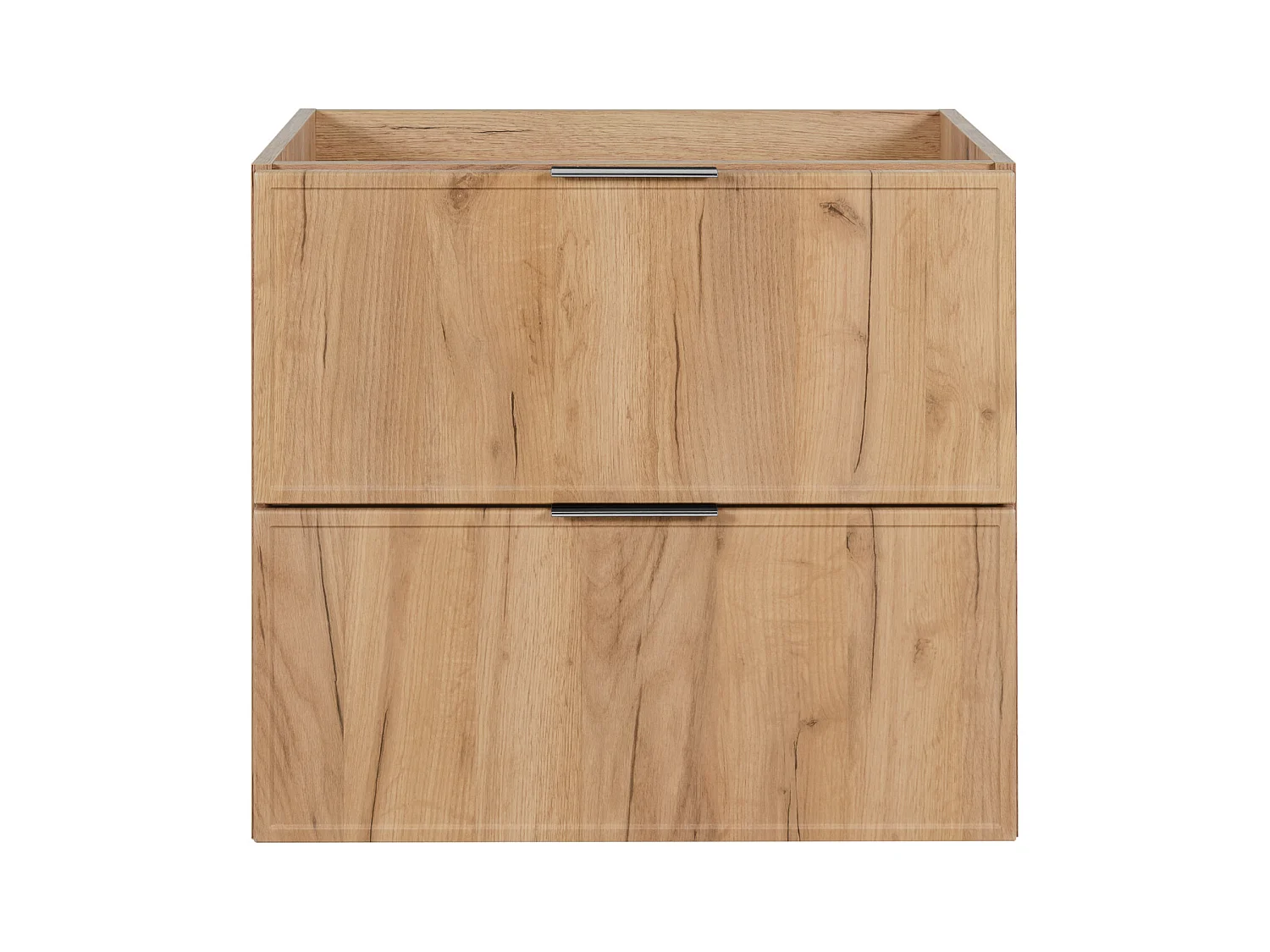 Badezimmerschrank, Craft-Eiche, silberner Griff, 46 x 60 x 57 cm