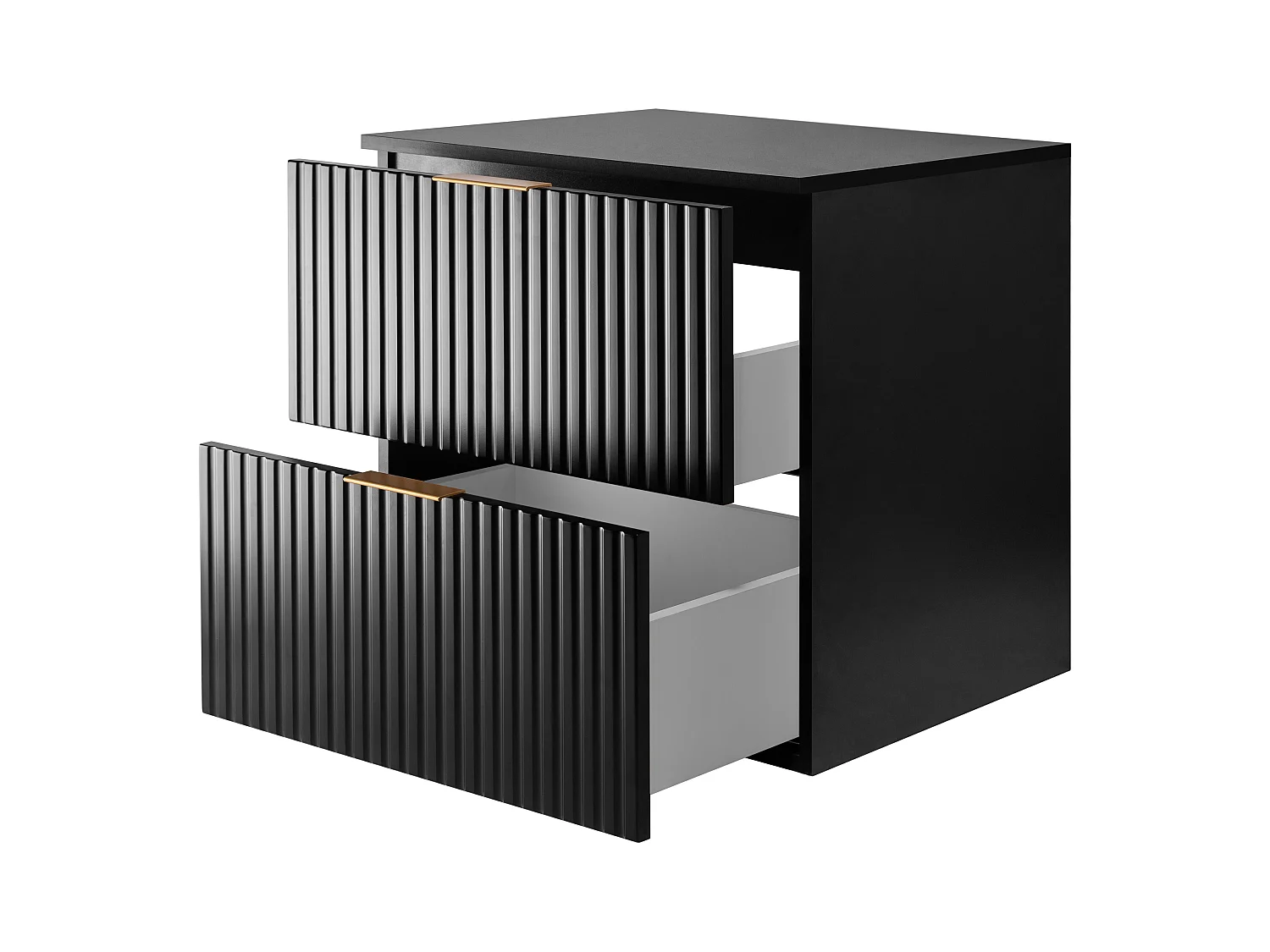 Mobile lavabo, Nero, 60 x 57 x 46 cm, maniglia dorata + Piano