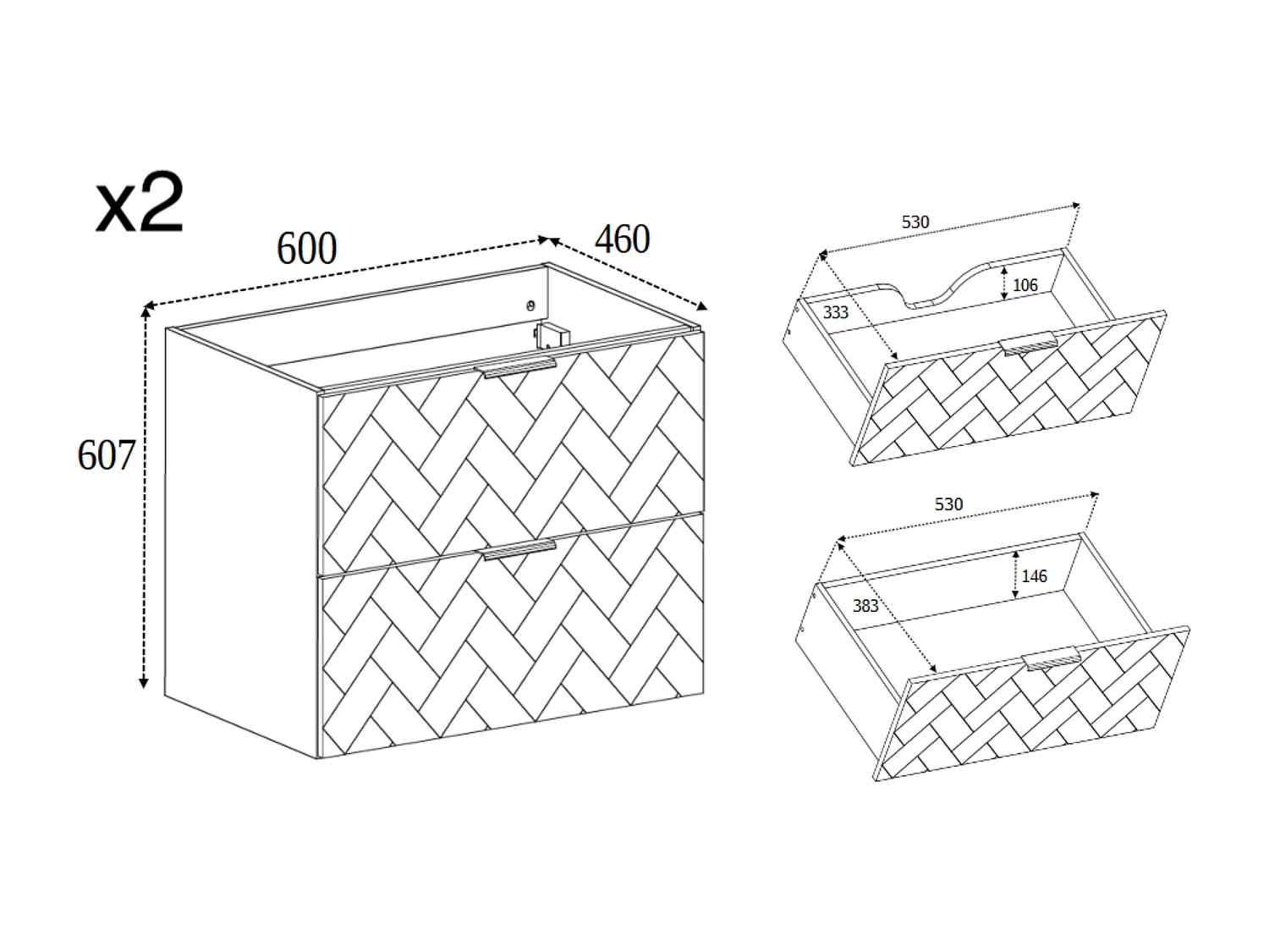 Meuble de salle de bain, Noir Mat, 120 x 57 x 46 cm, poignées argentées