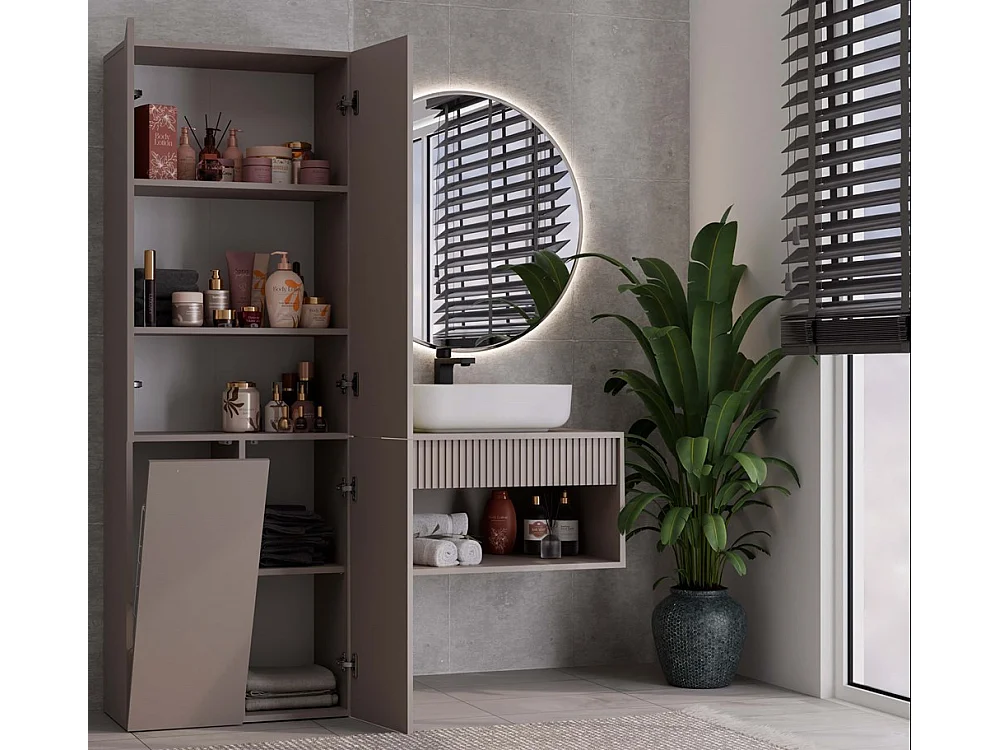 Badkamermeubel, Klei, 60 x 30 x 174 cm