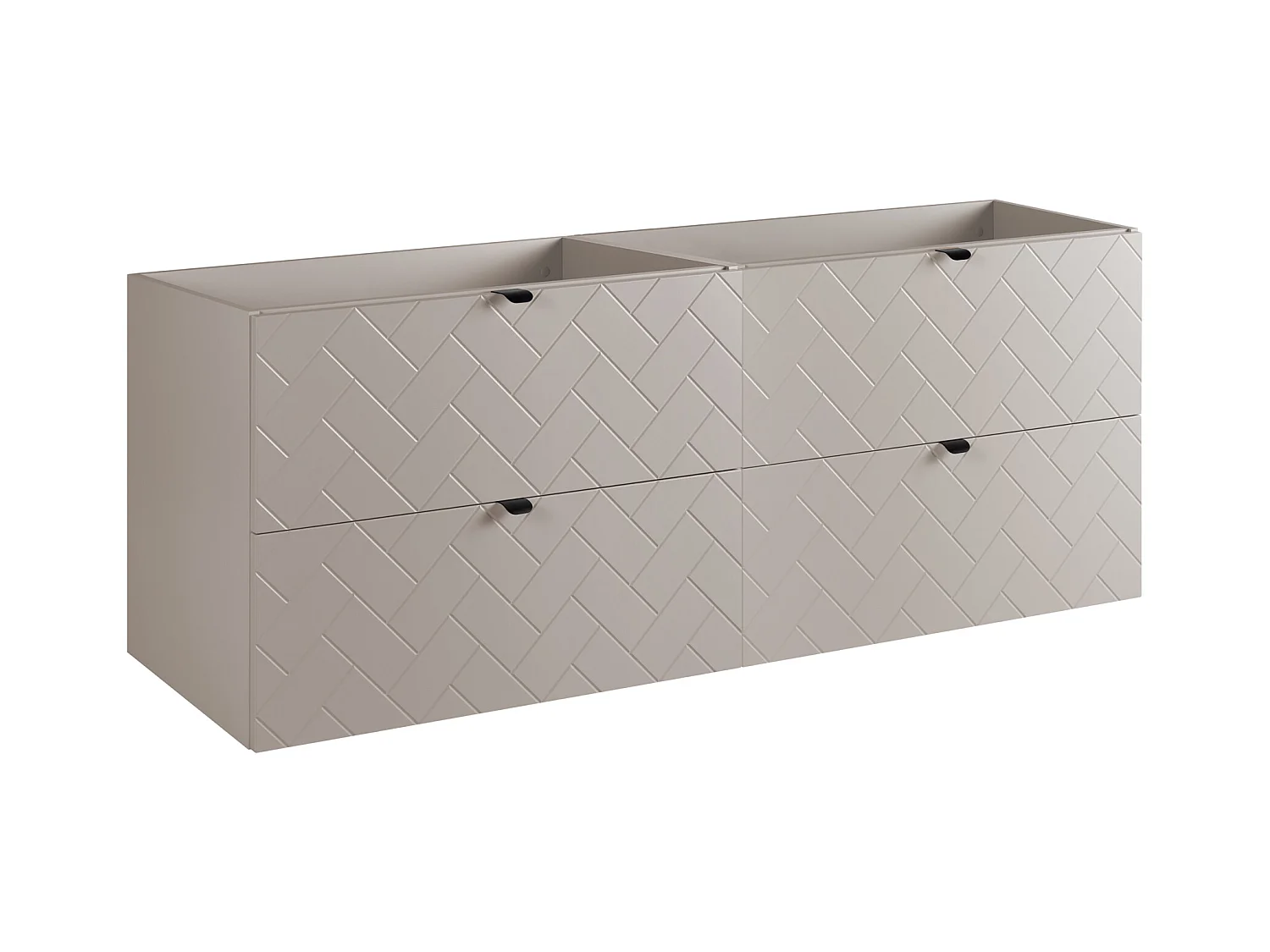 Meuble de salle de bain, Cachemire, 160 x 57 x 46 cm, poignées noires