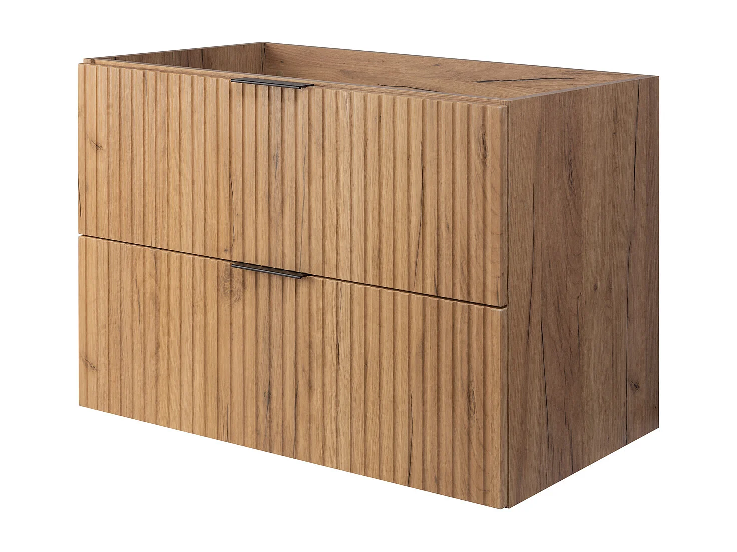 Mueble de lavabo, Roble Craft / Negro + tirador negro, 100 x 57 x 46 cm