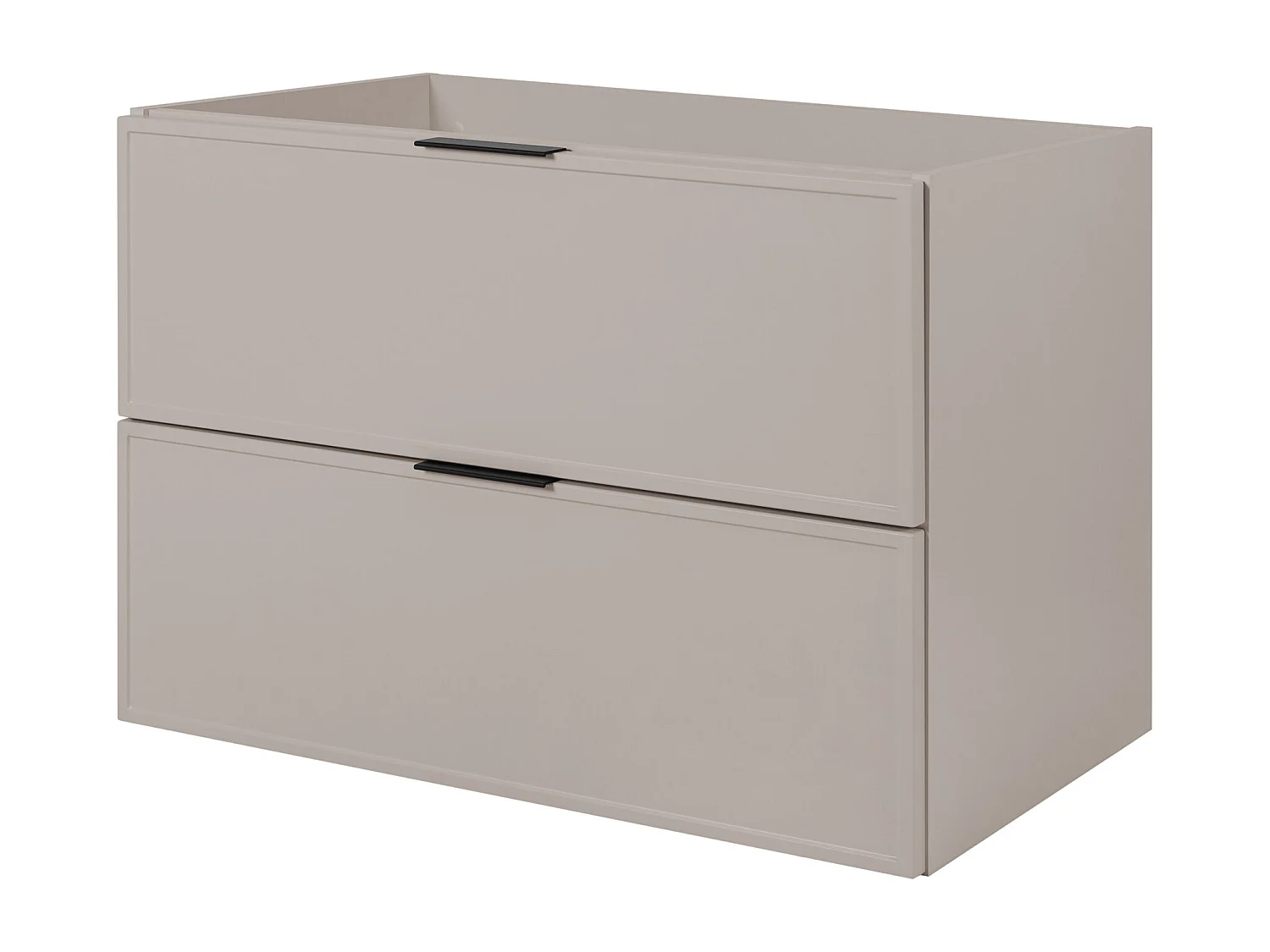 Badezimmerschrank, Kaschmir, schwarzer Griff, 46 x 80 x 57 cm