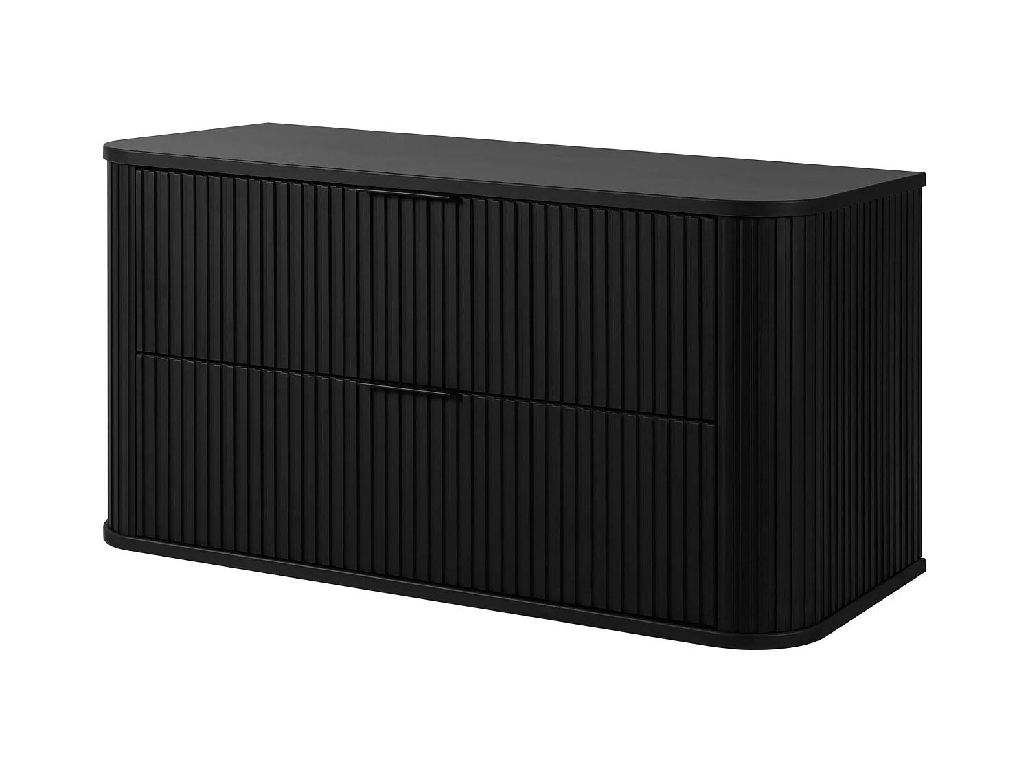 Meuble de salle de bain, Noir Mat, poignée noire, 41,5 x 100 x 51,7 cm