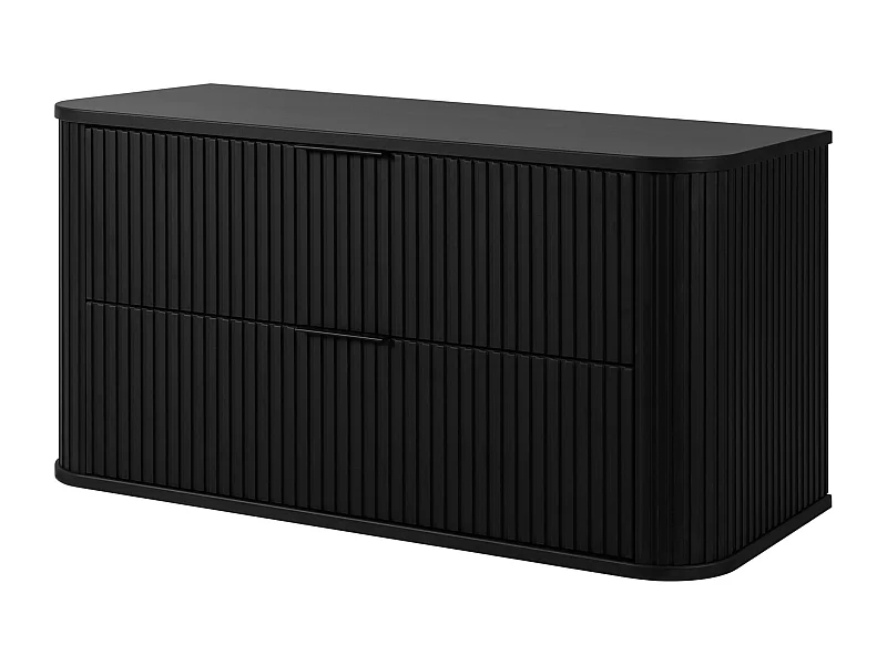 BADEZIMMERSCHRANK, Schwarz, Schwarze Griffe, 41,5 x 100 x 51,7 cm