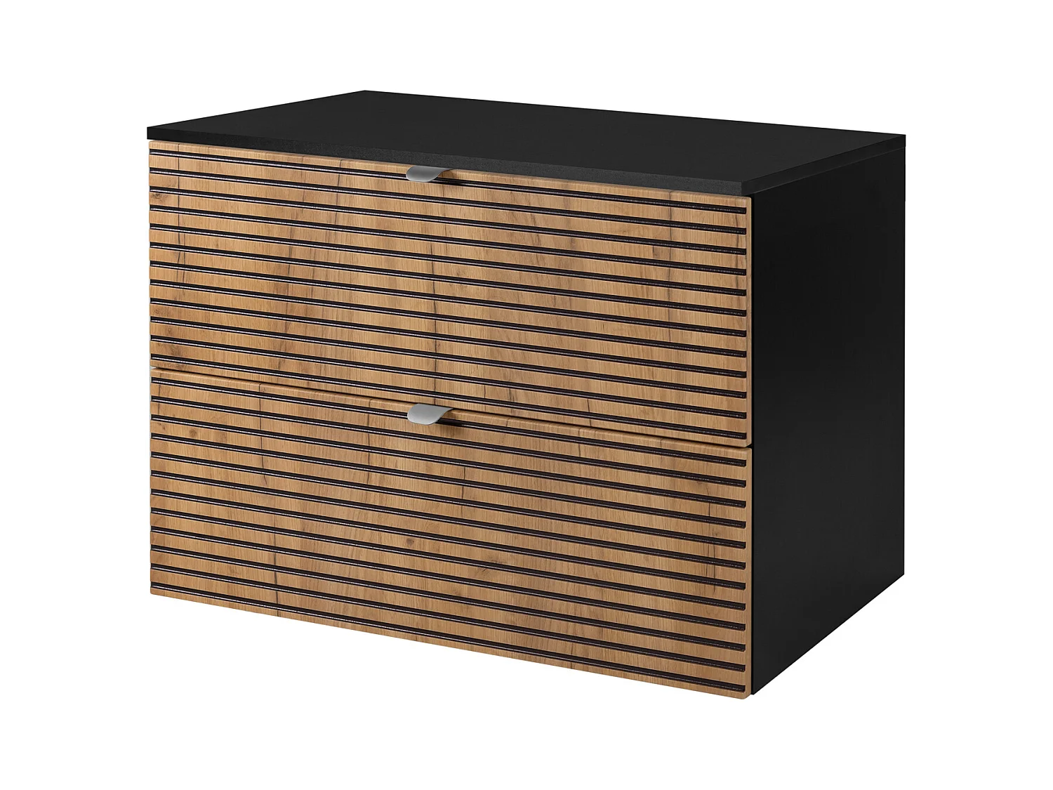 Meuble de salle de bain, Noir Mat, 80 x 57 x 46 cm