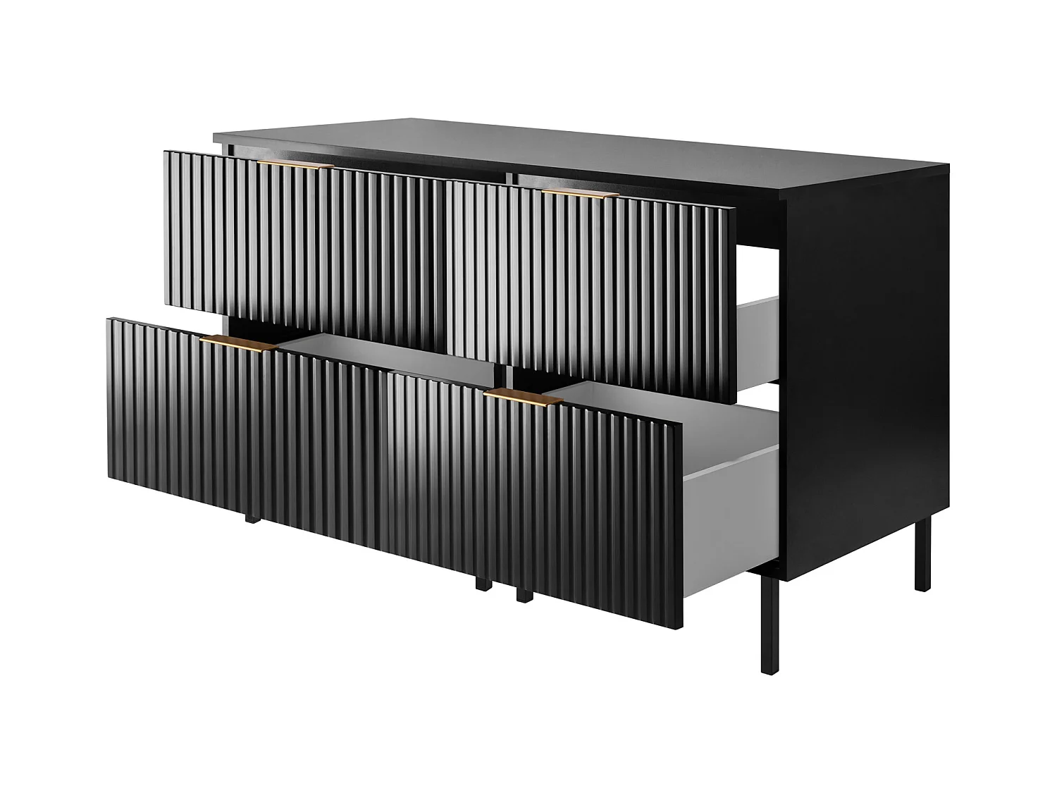 Meuble vasque, Noir + poignée dorée, 120 (2 x 60)  x 77 x 46 cm, pieds noirs + Plan de travail
