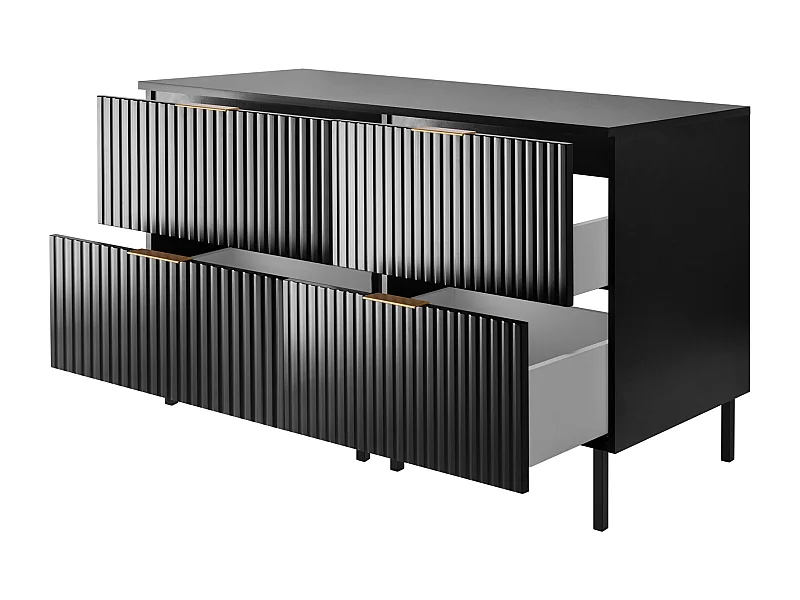 Meuble vasque, Noir + poignée dorée, 120 (2 x 60)  x 77 x 46 cm, pieds noirs + Plan de travail