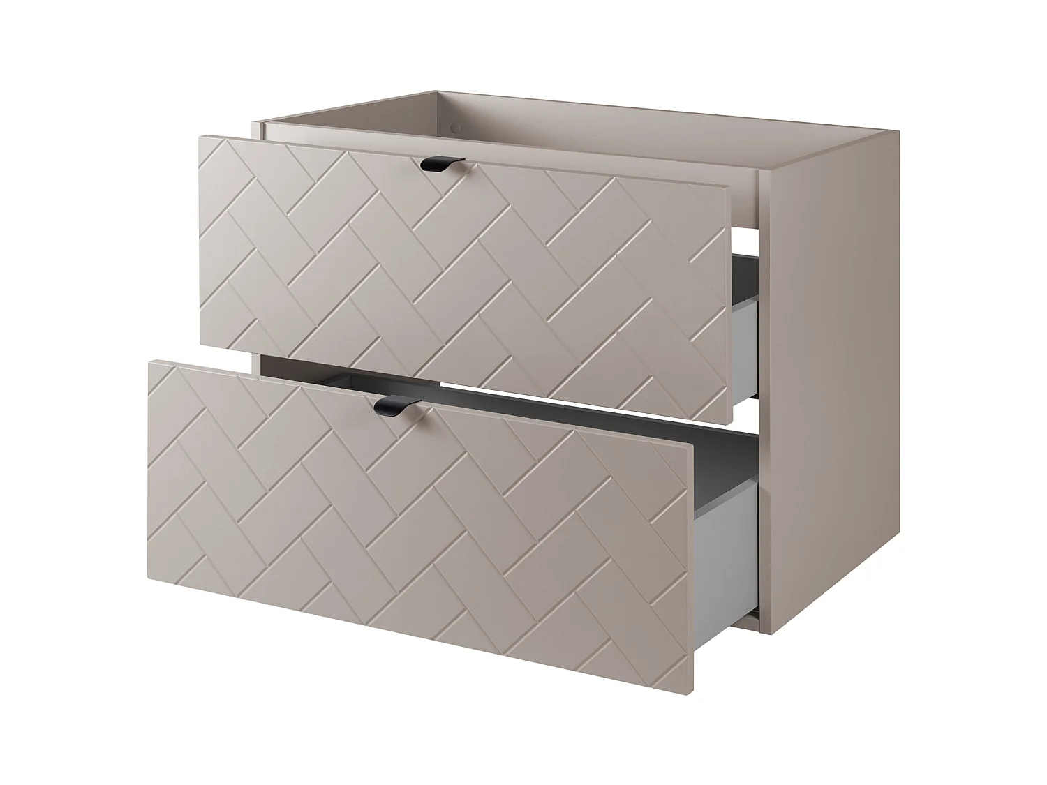 Meuble de salle de bain, Cachemire, 80 x 57 x 46 cm, poignées noires