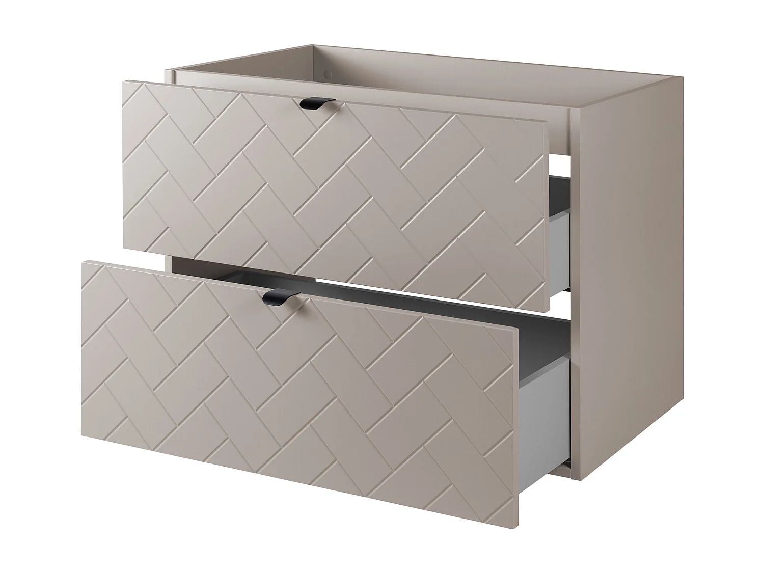 Meuble de salle de bain, Cachemire, 80 x 57 x 46 cm, poignées noires