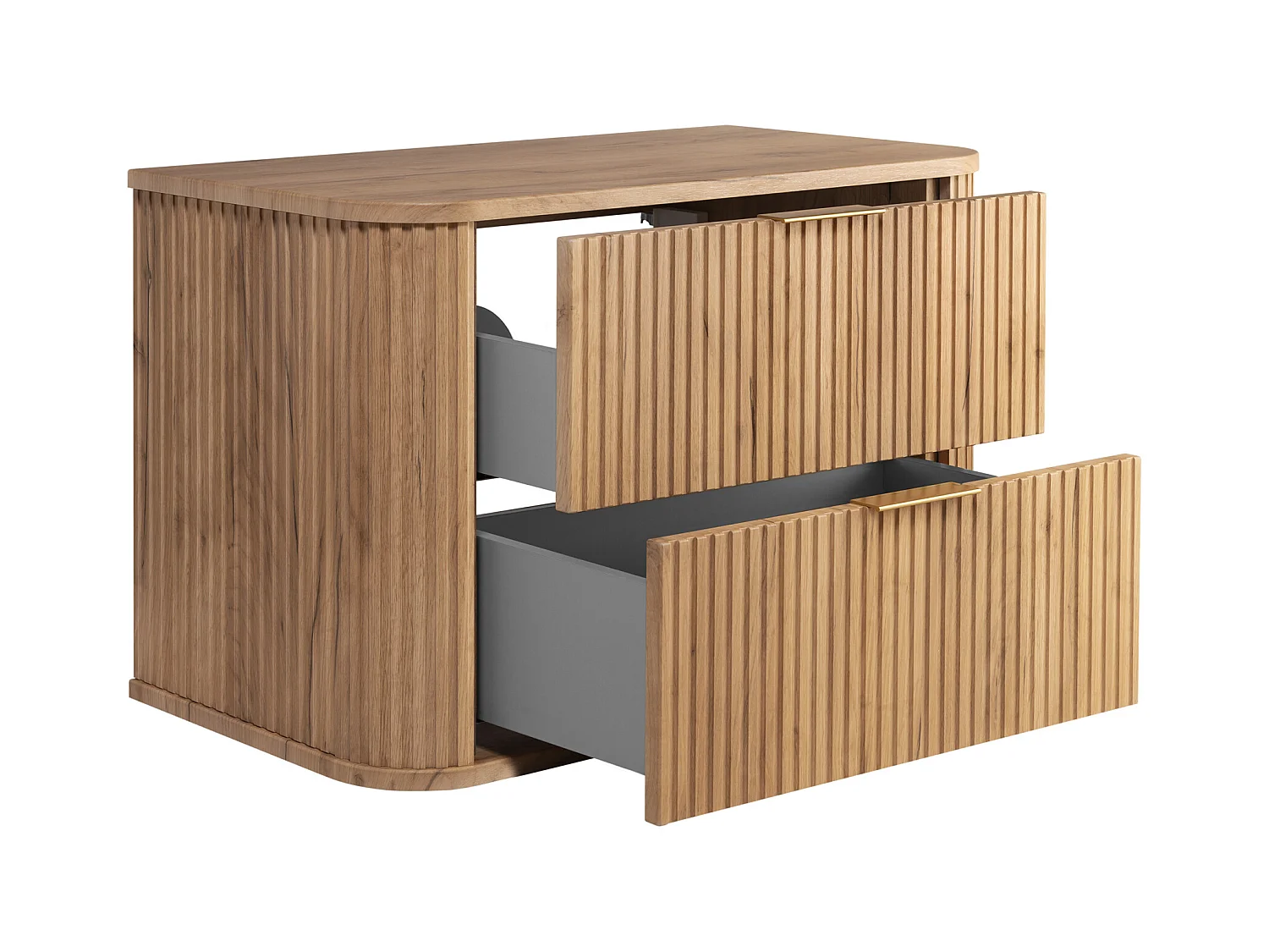 Meuble de salle de bain, Chêne Craft avec poignée dorée, 80,4 x 51,7 x 41,5 cm