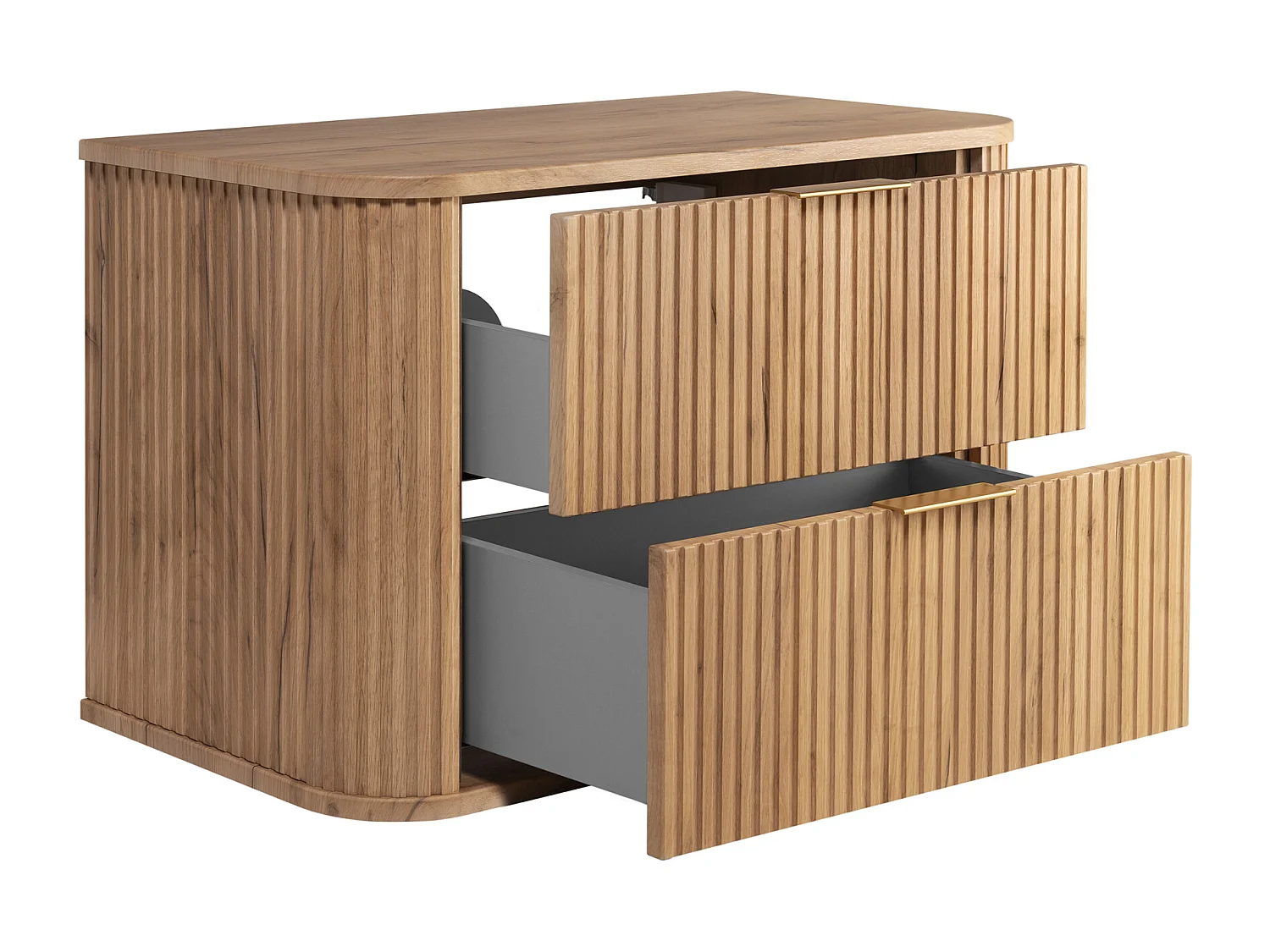 Meuble de salle de bain, Chêne Craft avec poignée dorée, 80,4 x 51,7 x 41,5 cm