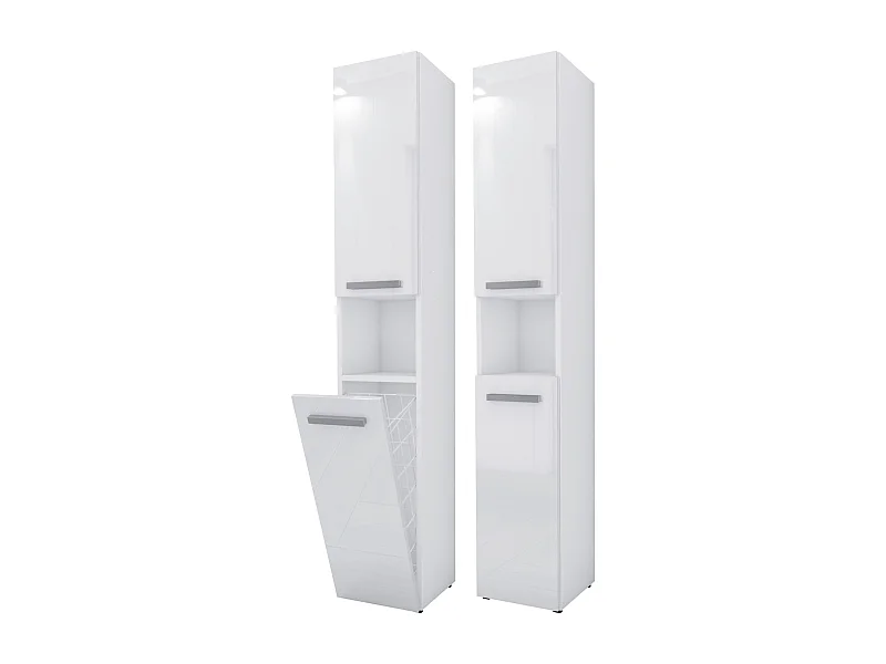 Móveis de banheiro, Branco Mate / Branco Brilhante, 30 x 174 x 30 cm