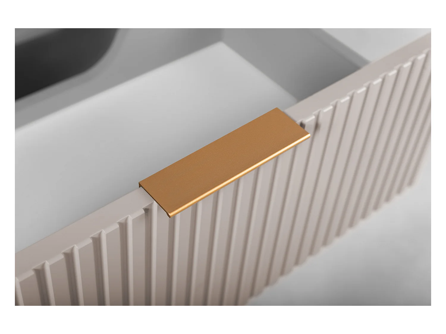 Armário de banheiro, Caxemira, alças: ouro, 41,5 x 120 x 51,7 cm