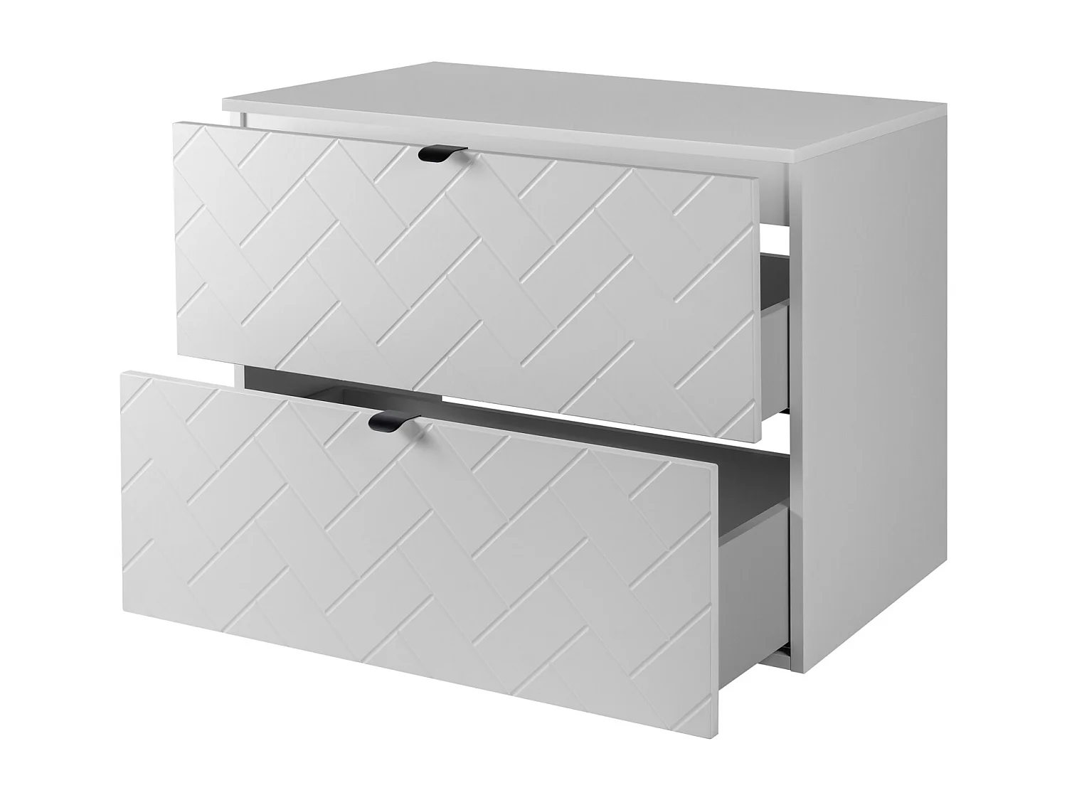 Meble łazienkowe, Biały Mat, 80 x 57 x 46 cm, uchwyty czarne