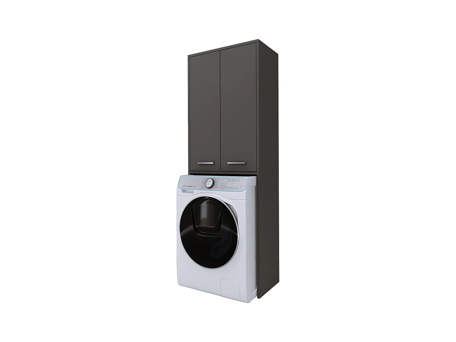 Waschmaschinenschrank, mattgrau, 31 x 64 x 180 cm