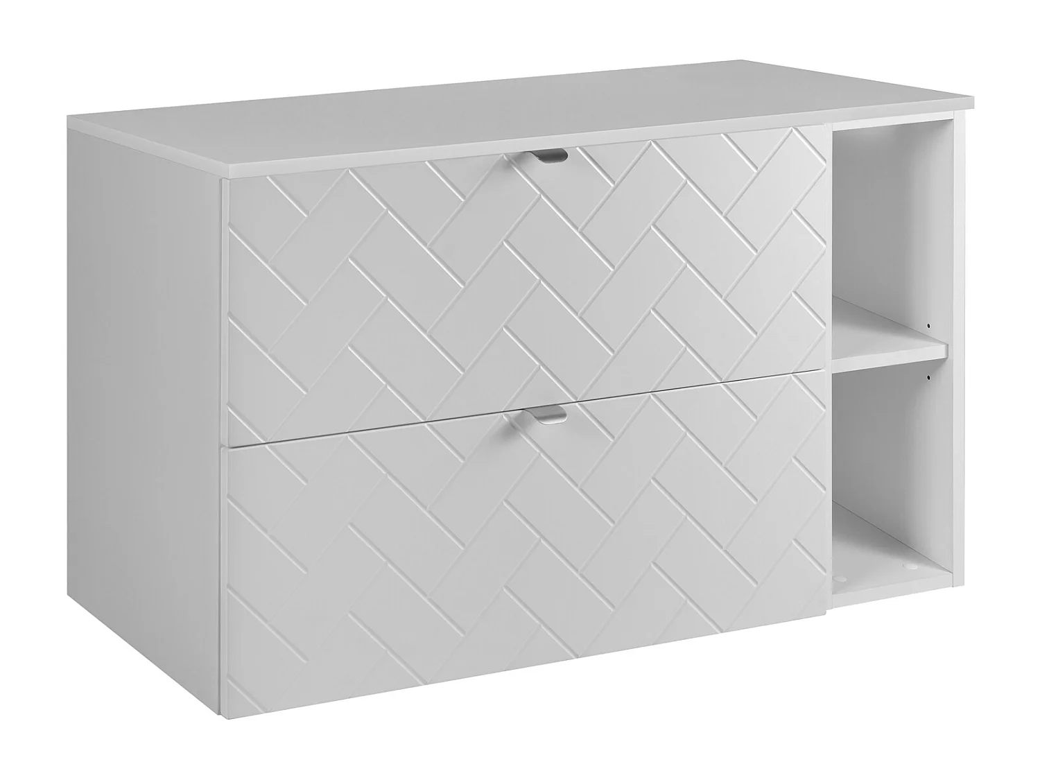 Móveis de banheiro, Branco Mate, 100 x 57 x 46 cm, puxadores prateados