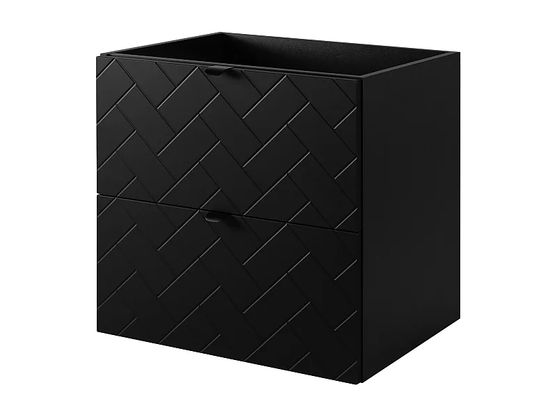 Badezimmermöbel, Mattschwarz, 60 x 57 x 46 cm, schwarze Griffe