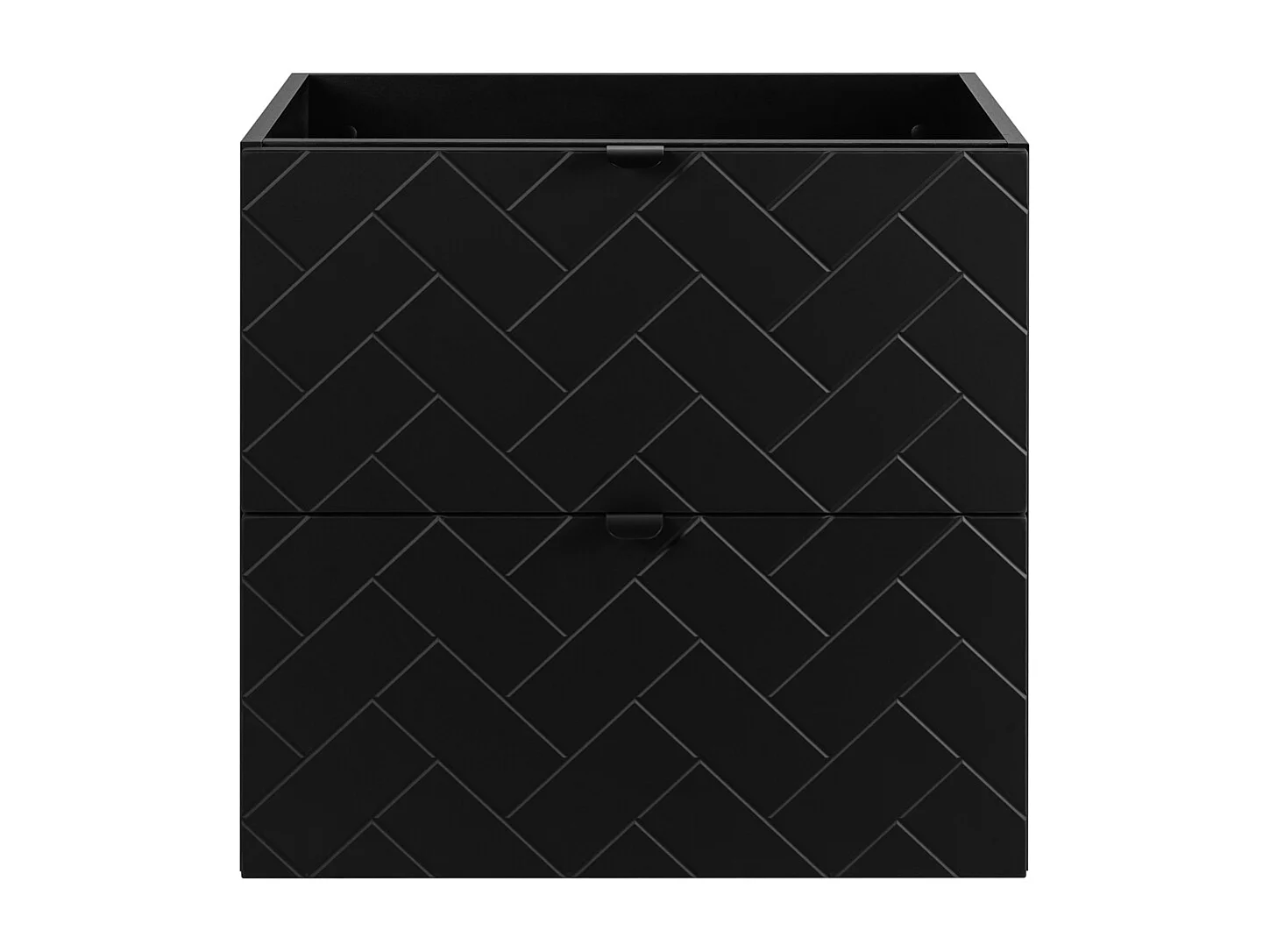 Meuble de salle de bain, Noir Mat, 60 x 57 x 46 cm, poignées noires