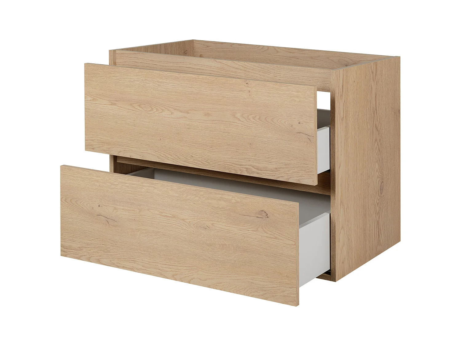 Meuble de salle de bain 80 cm, Couleur : Chêne Clair, 80 x 57 x 46 cm, sans plan de travail