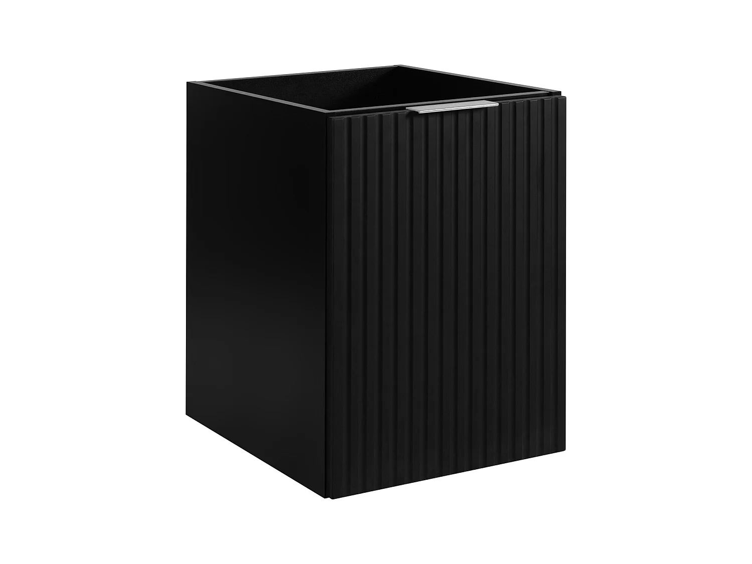 Meuble vasque, Noir + poignée argentée, 40 x 57 x 46 cm