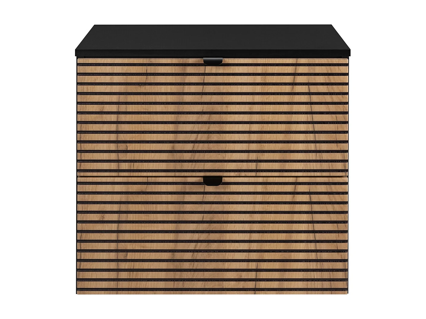 Meuble de salle de bain, Noir Mat, 60 x 57 x 46 cm