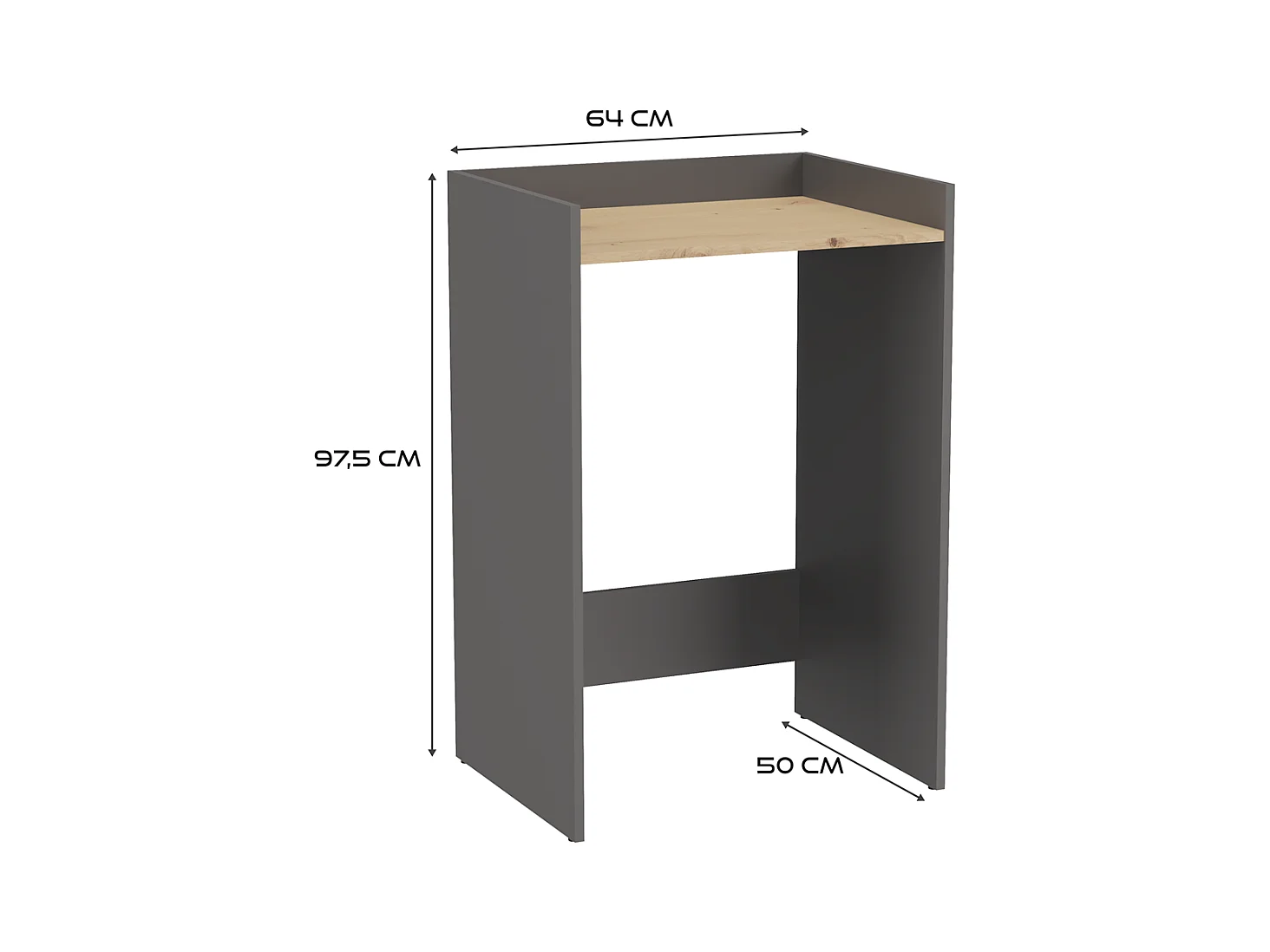 Szafka pod pralkę, antracyt / dąb Artisan, 64 x 97,5 x 50 cm
