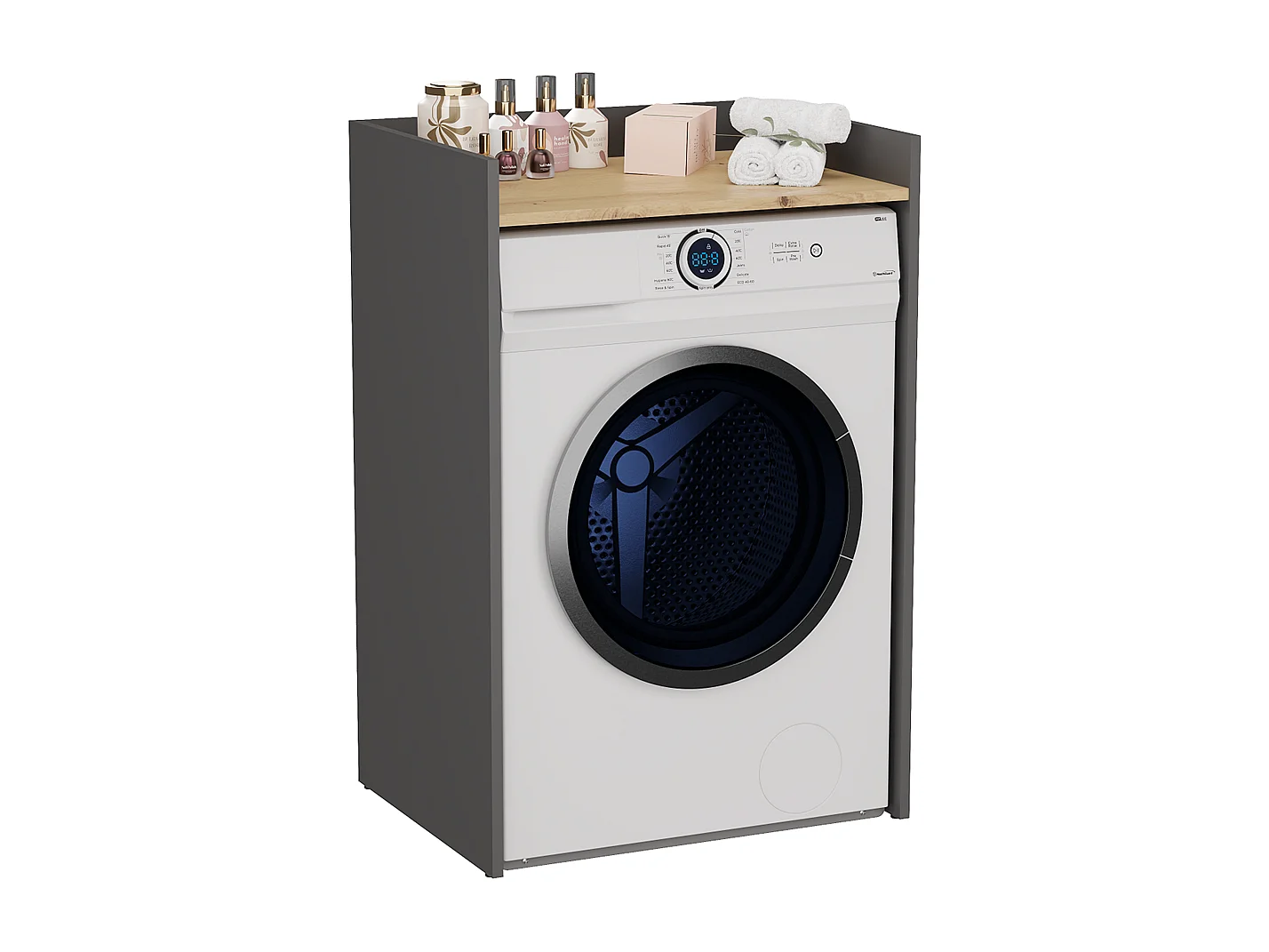 Wasmachinekast, Antraciet / Artisan Eiken, 64 x 97,5 x 50 cm