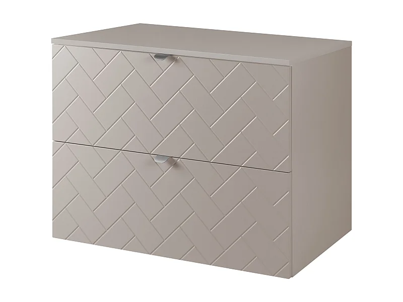 Badezimmermöbel, Kaschmir, 80 x 57 x 46 cm, silberne Griffe