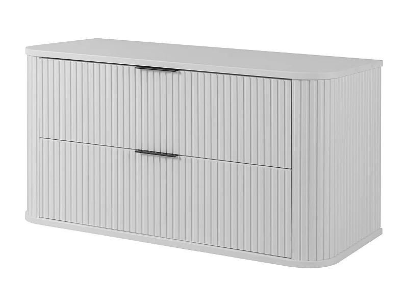 Badkamerkast, Mat wit, zwarte handgreep, 41,5 x 100 x 51,7 cm