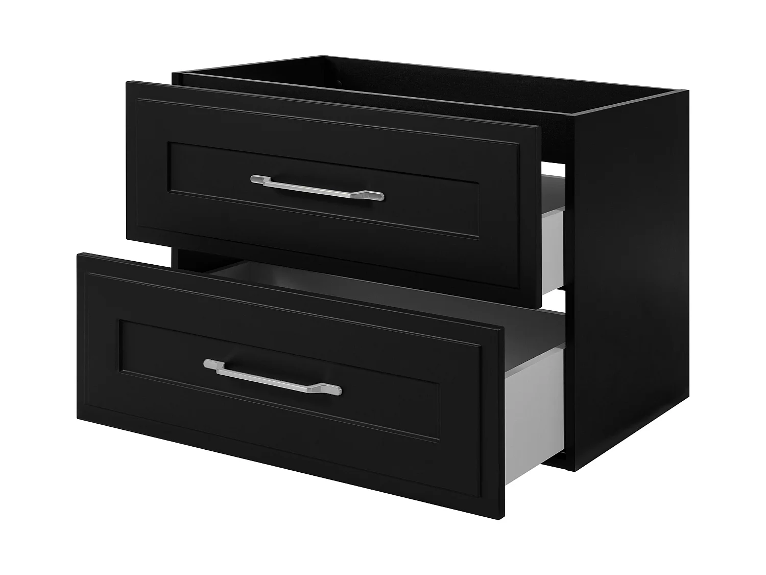 Waschtischunterschrank im klassischen Stil, schwarz, 80 x 57 x 46 cm
