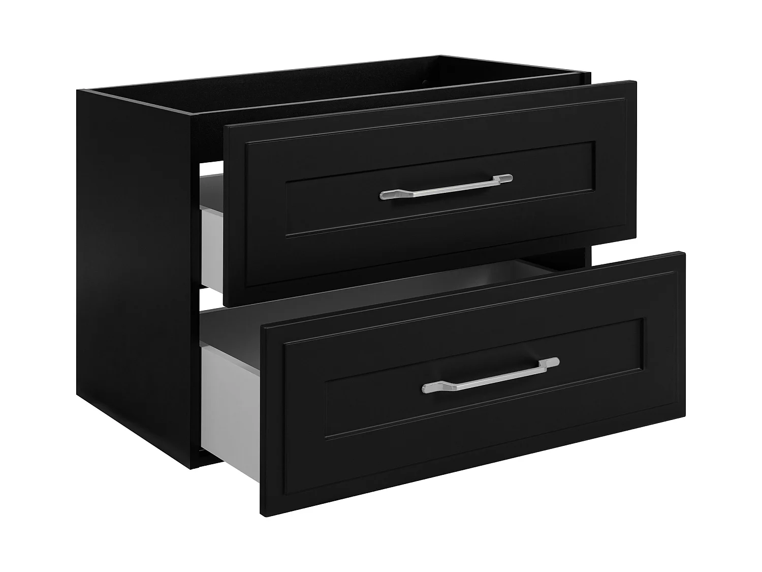 Waschtischunterschrank im klassischen Stil, schwarz, 80 x 57 x 46 cm