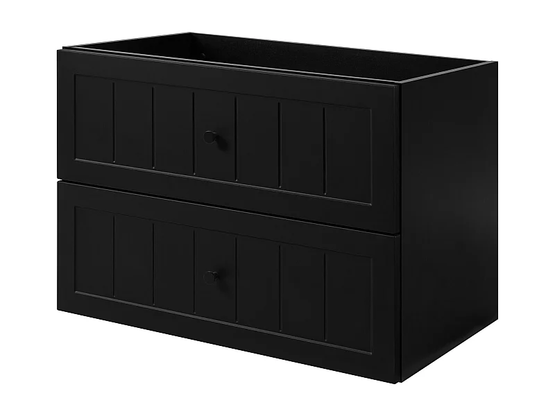 Mueble bajo lavabo de estilo clásico, negro, 80 x 57 x 46 cm