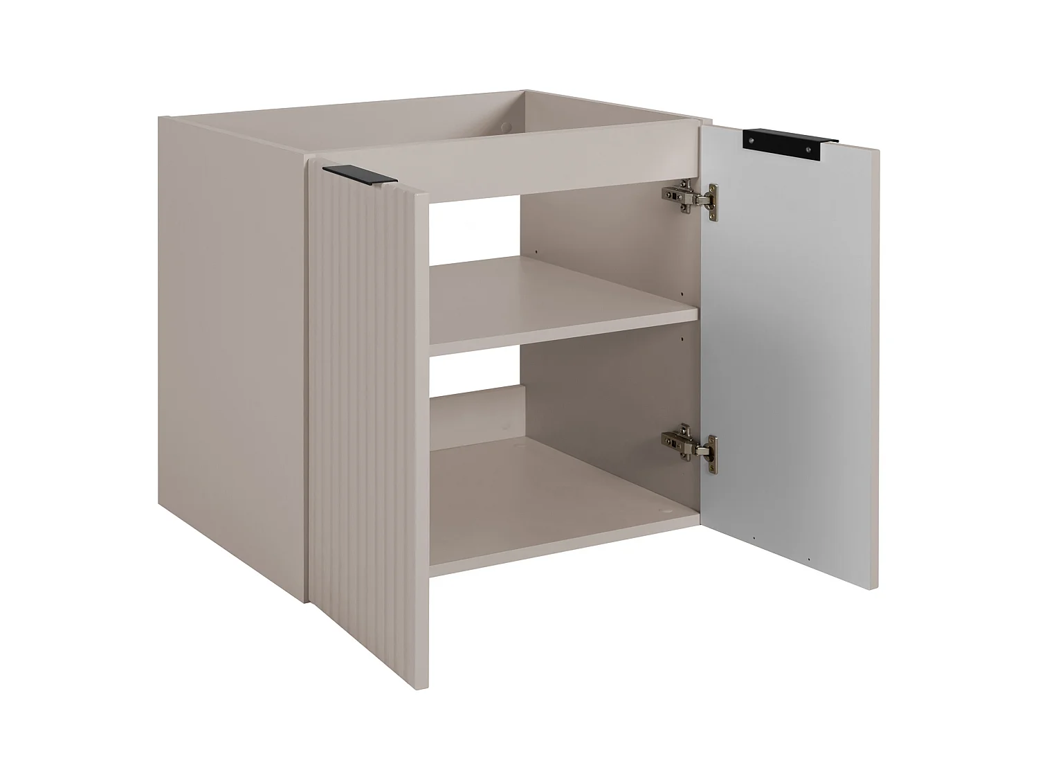 Meuble vasque, Cachemire + poignée noire, 60 x 57 x 46 cm