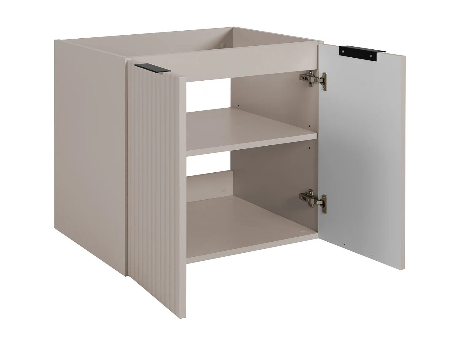 Meuble vasque, Cachemire + poignée noire, 60 x 57 x 46 cm