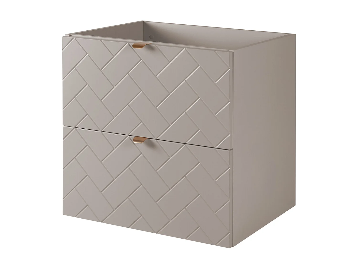 Badezimmermöbel, Kaschmir, 60 x 57 x 46 cm, goldene Griffe