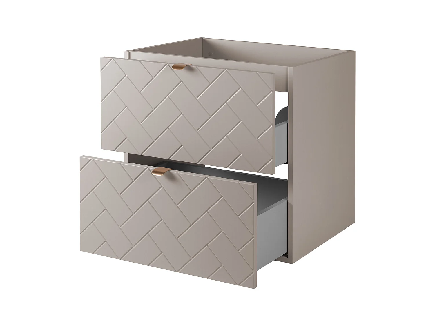 Badezimmermöbel, Kaschmir, 60 x 57 x 46 cm, goldene Griffe