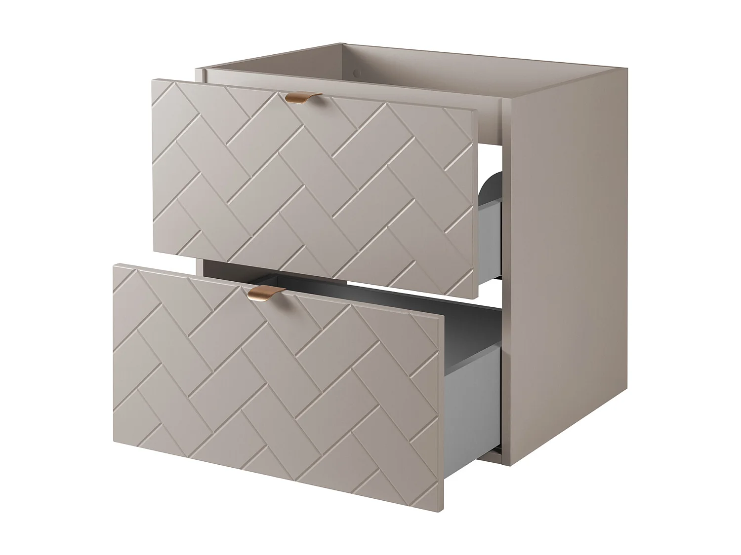 Meuble de salle de bain, Cachemire, 60 x 57 x 46 cm, poignées dorées