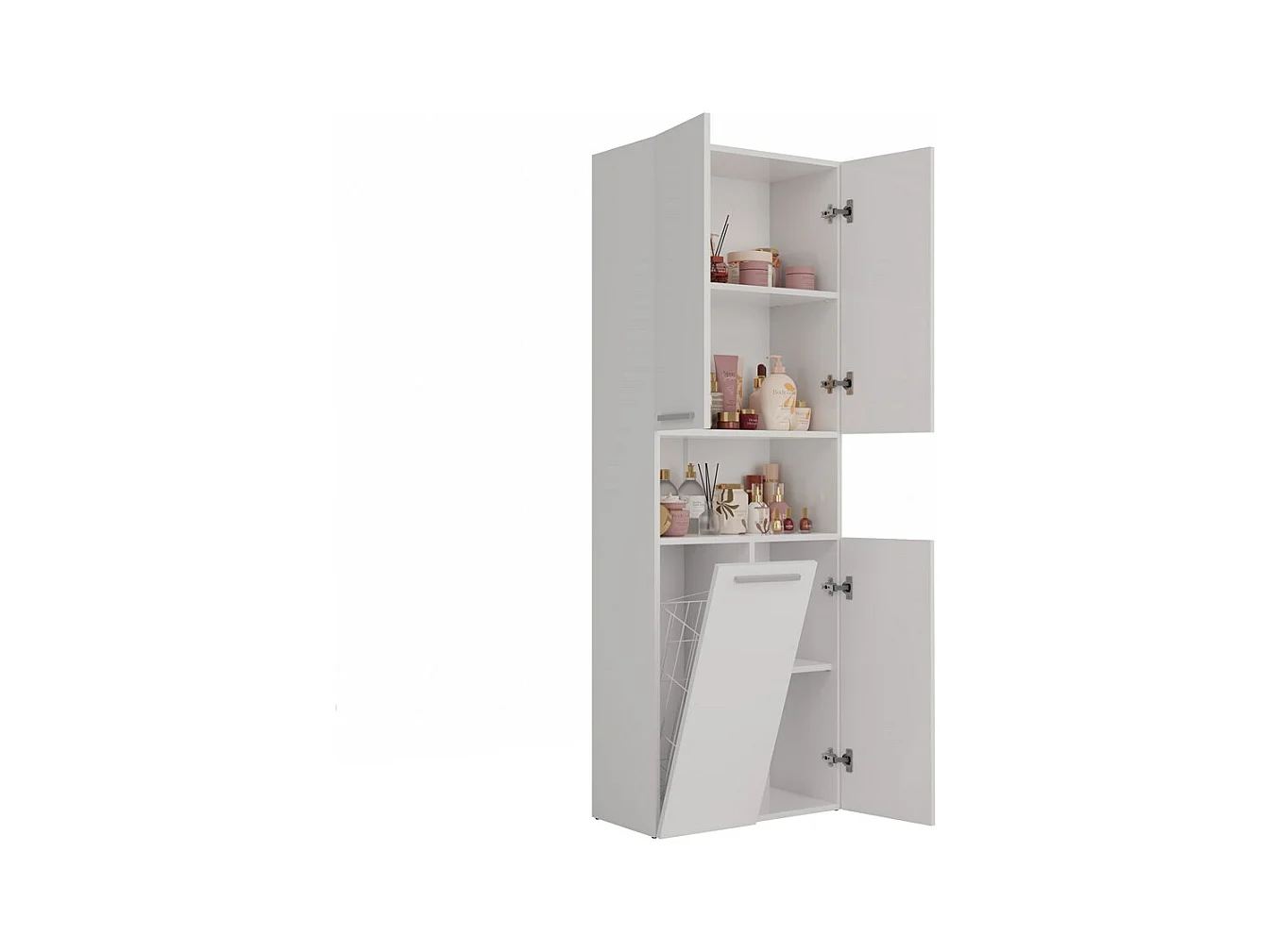 Meuble salle de bain, 174 x 30 x 60 cm, Blanc Mat