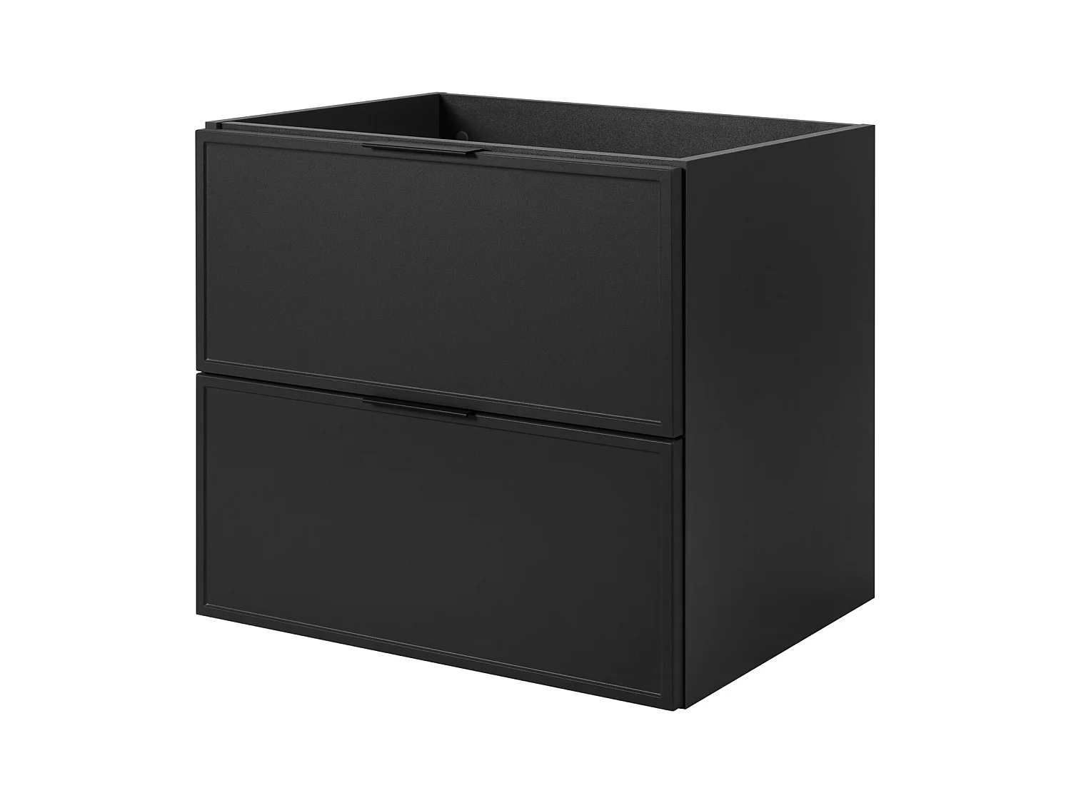 Badezimmerschrank, Dunkelgrau, schwarzer Griff, 46 x 60 x 57 cm