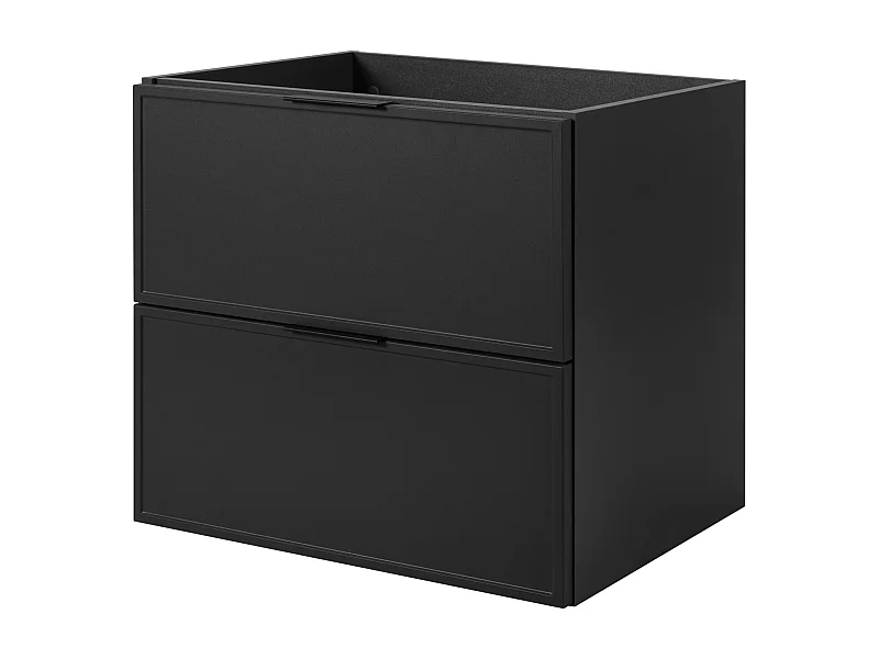 Badezimmerschrank, Dunkelgrau, schwarzer Griff, 46 x 60 x 57 cm