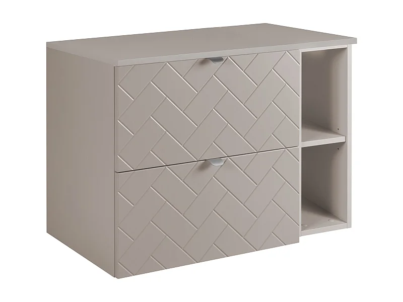 Badezimmermöbel, Kaschmir, 80 x 57 x 46 cm, silberne Griffe