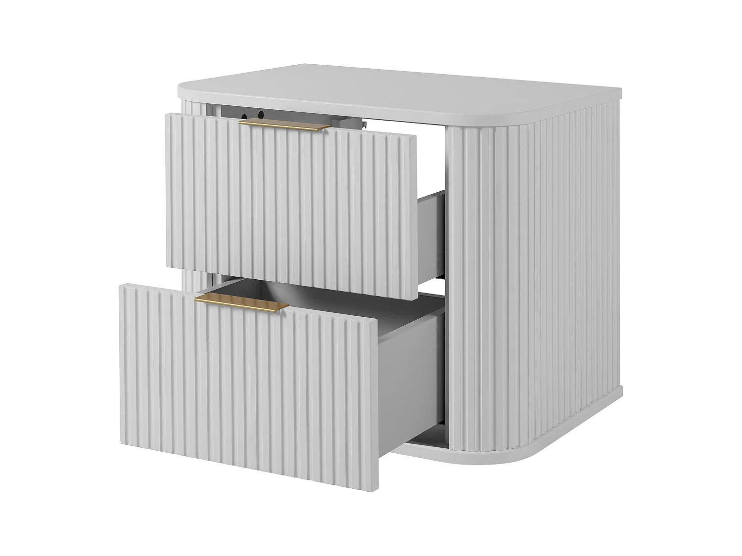 Mobile da bagno, Bianco Opaco, maniglia nera, 41,5 x 60 x 51,7 cm