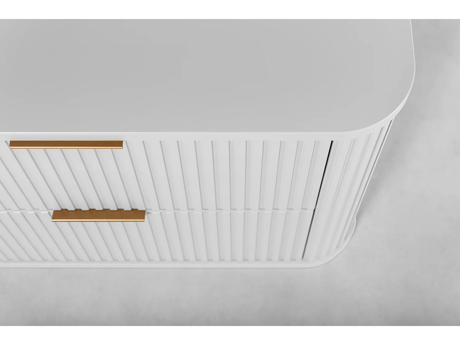 Meuble de salle de bain, Blanc Mat, poignée noire, 41,5 x 60 x 51,7 cm