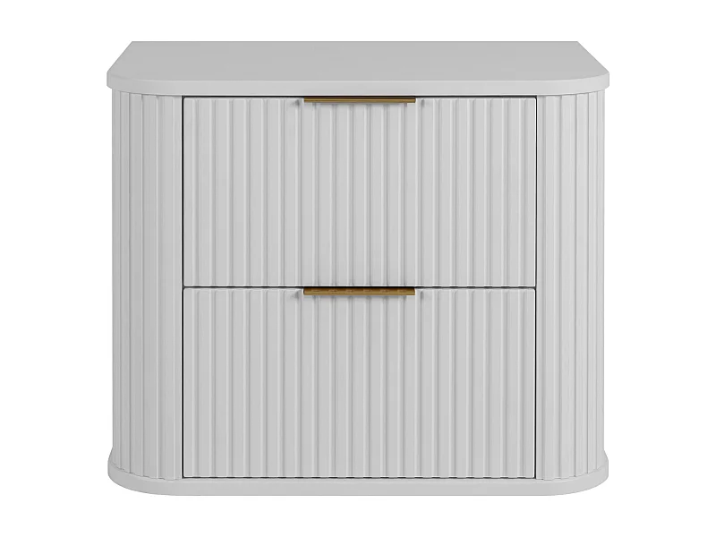 Meuble de salle de bain, Blanc Mat, poignée noire, 41,5 x 60 x 51,7 cm